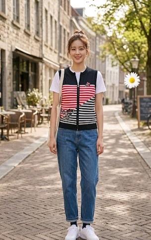 까스텔바작 스판 조끼 집업 조끼 여성85 2