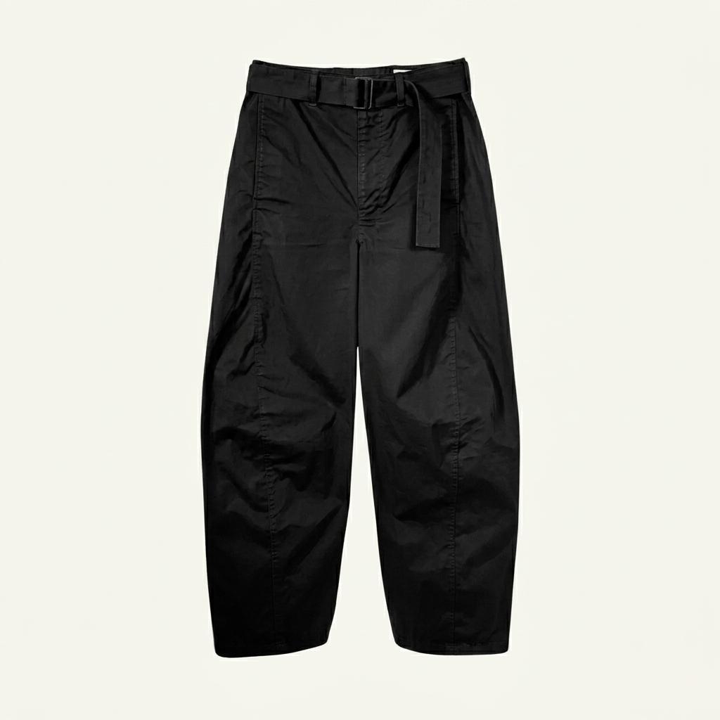 [S] 르메르 남성 트위스트 벨트 코튼 팬츠 블랙 PA302 LD076 1