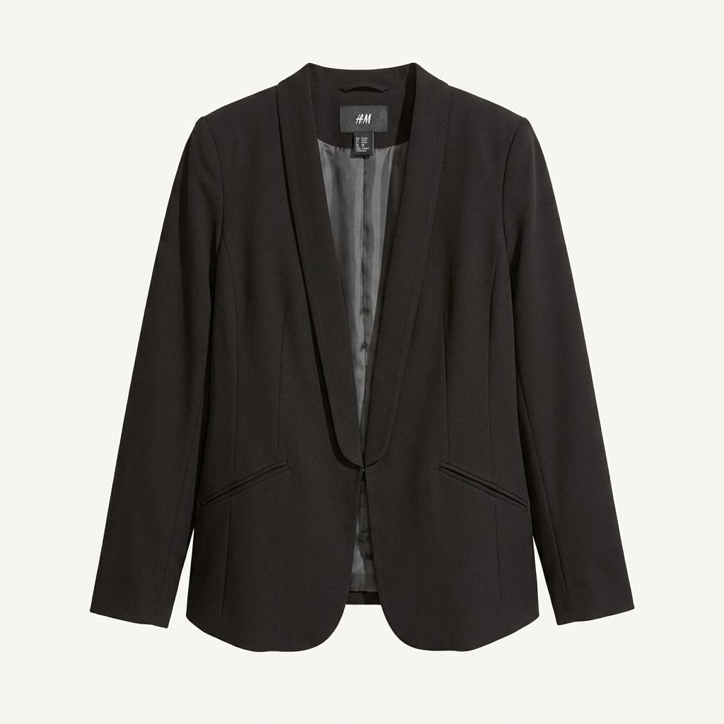 H&M 노칼라 여성 정장 재킷 블랙 1