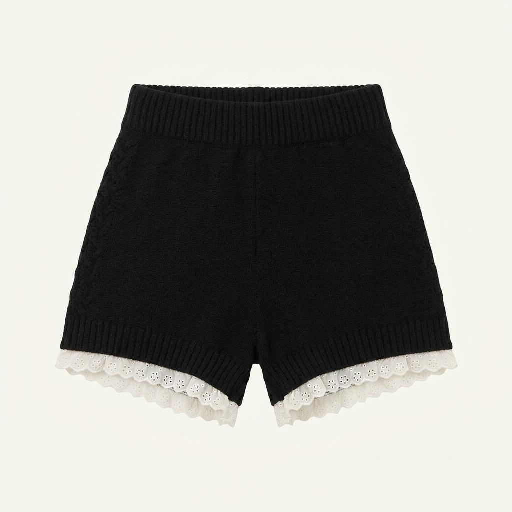 소프트서울 PETIT LACE KNIT PANTS_BLACK 1