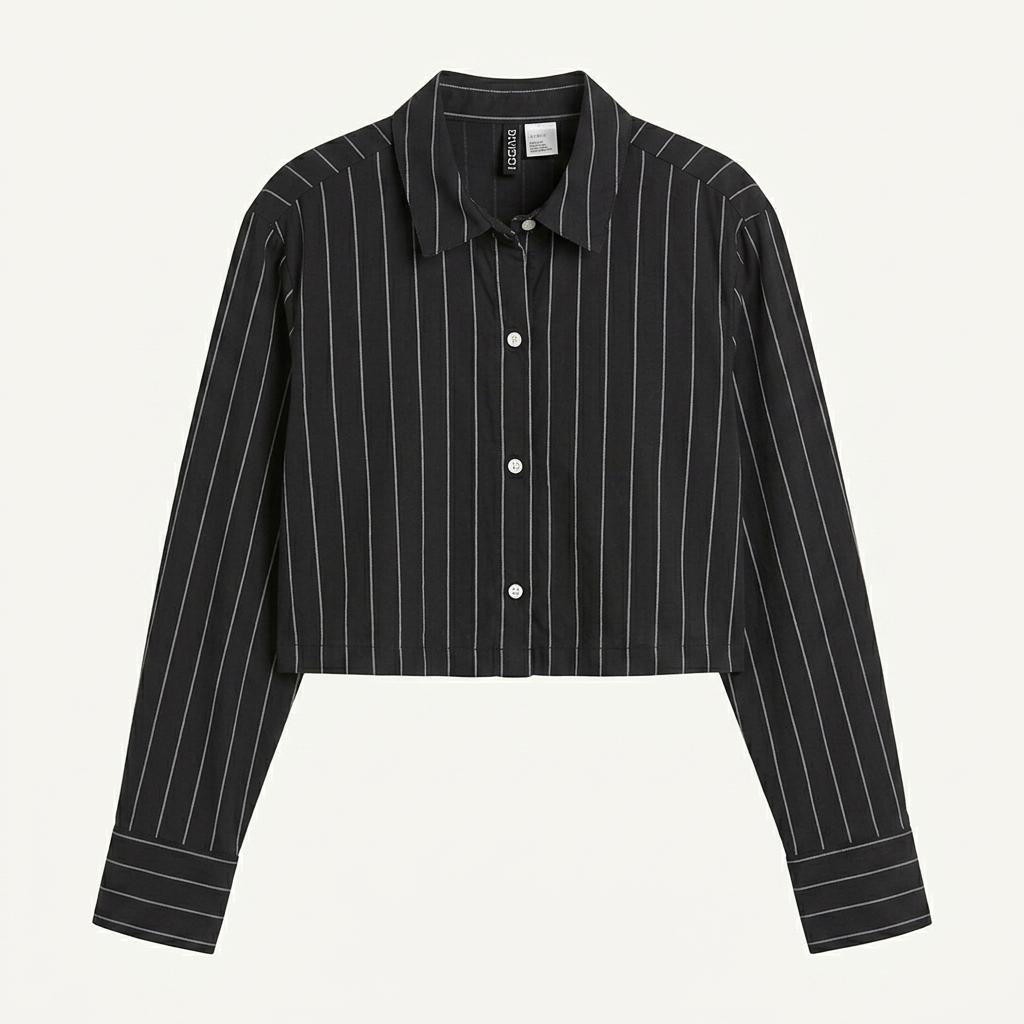 H&M DIVIDED 스트라이프 크롭 셔츠 블라우스 1