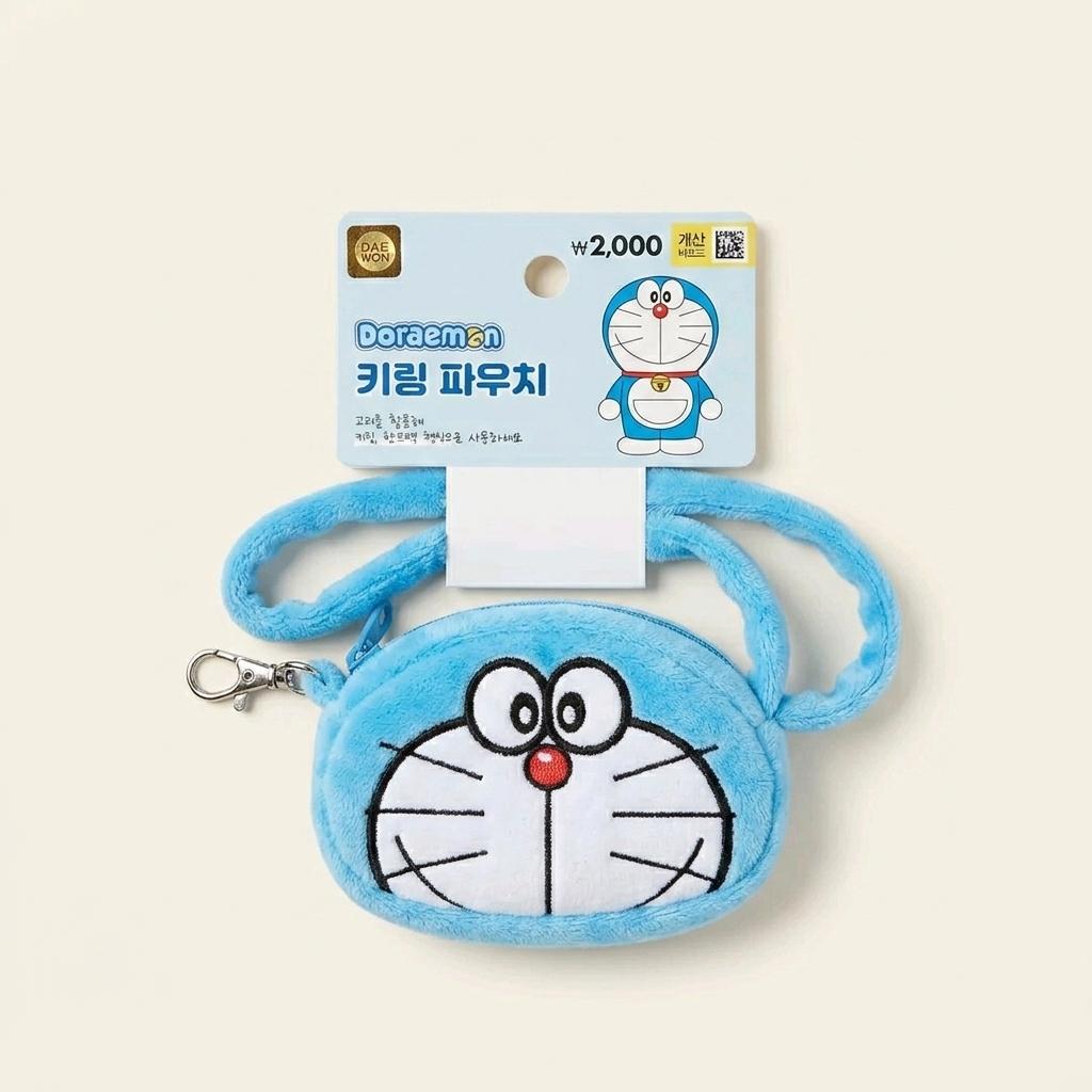 다이소 도라에몽 키링 파우치 1개 스트링파우치 2개(새상품)