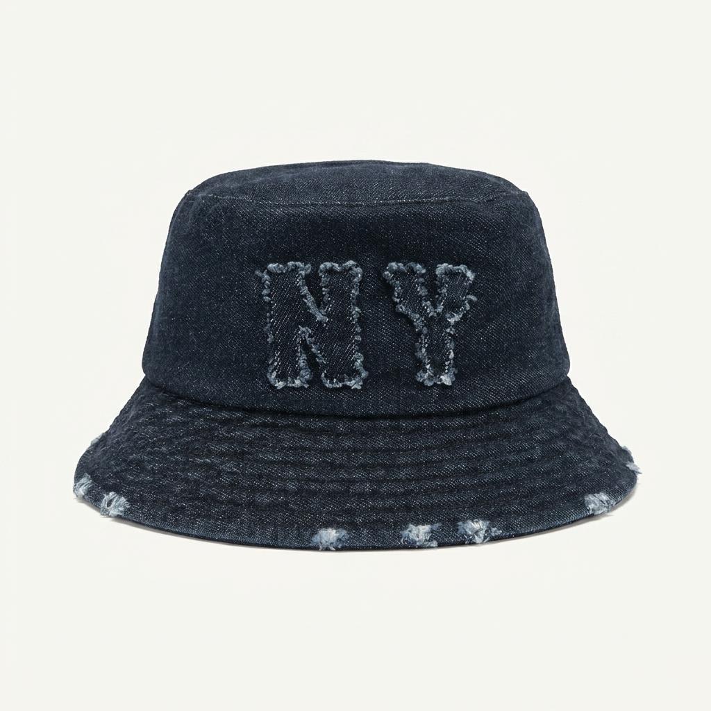 MLB NY 로고 데님 버킷햇 1