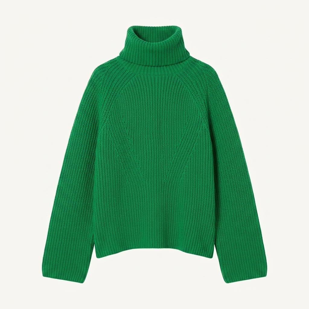 H&M 프리미엄셀렉션 울 100 그린 터틀넥 폴라 니트 s 1