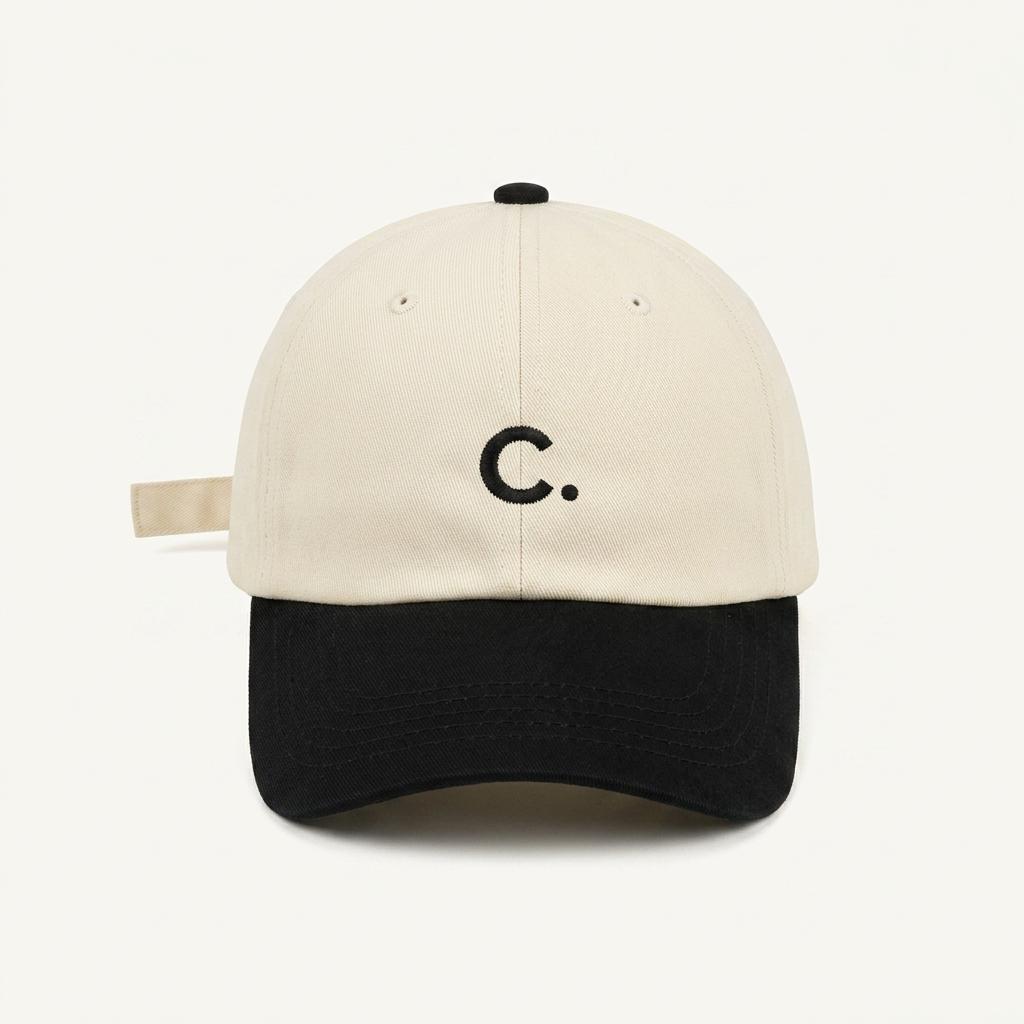 클로브 C 로고 투톤 볼캡 베이지 블랙 1