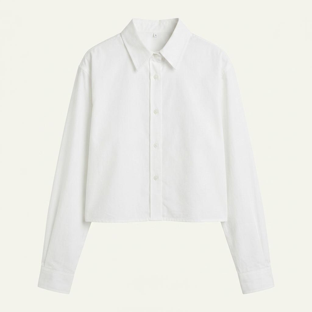 몽돌 FW 크롭 긴팔 셔츠 화이트 MDSH011WHITE 1