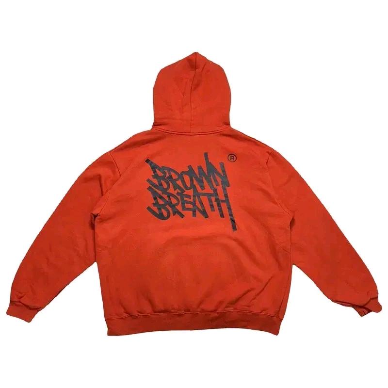 BROWNBREATH 후드티 레드 오렌지 L 8