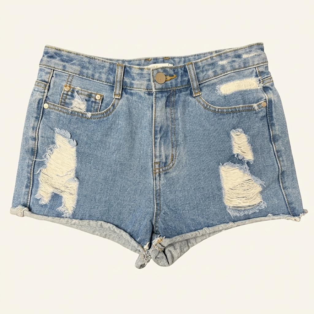 LAP 데미지 데님 반바지 1