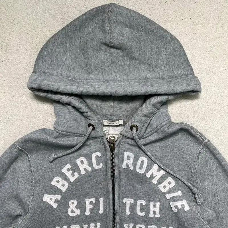 ABERCROMBIE & FITCH 로고 후드집업 그레이 L 3