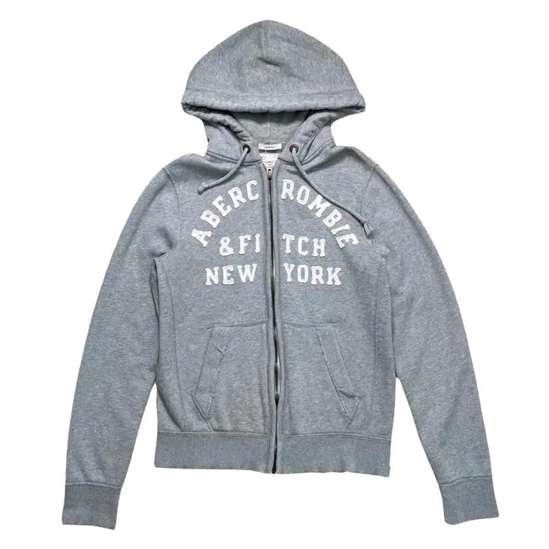 ABERCROMBIE & FITCH 로고 후드집업 그레이 L 2