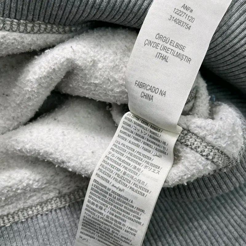 ABERCROMBIE & FITCH 로고 후드집업 그레이 L 6