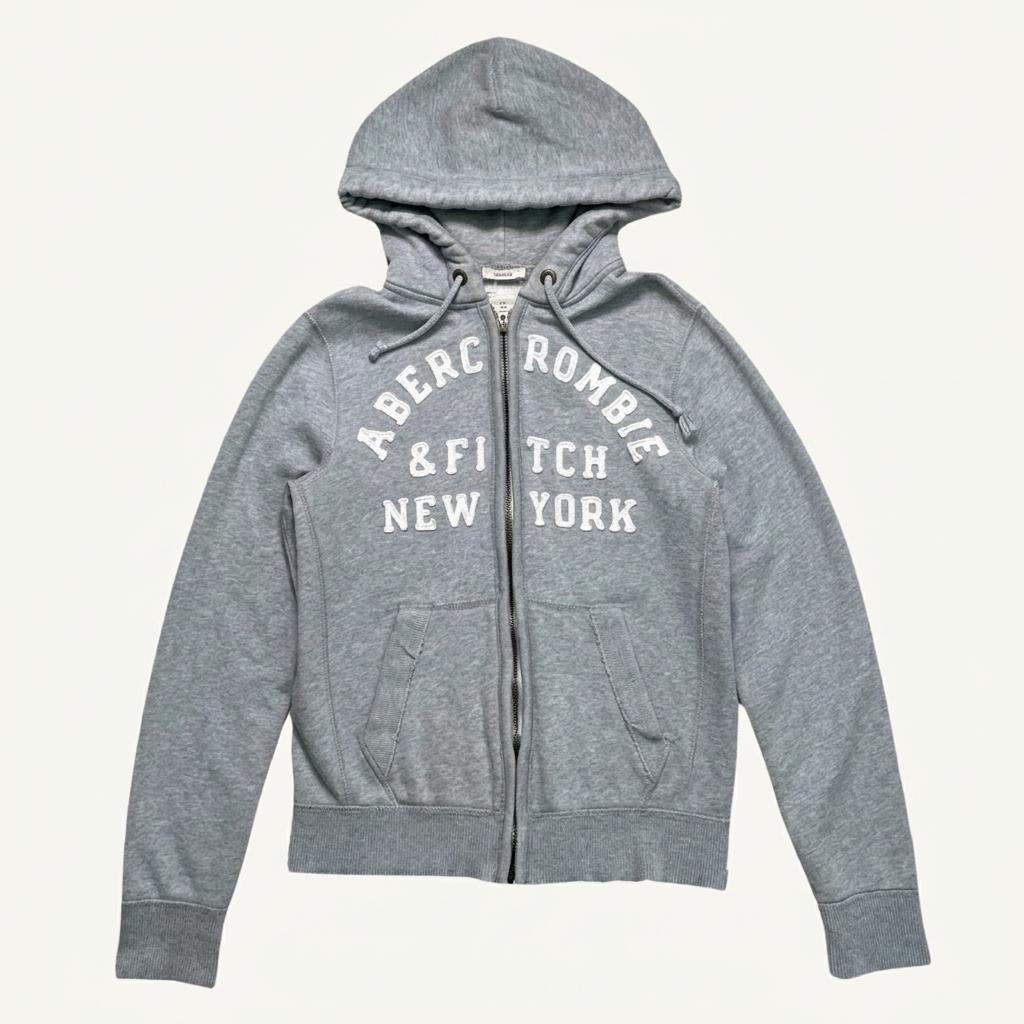 ABERCROMBIE & FITCH 로고 후드집업 그레이 L 1