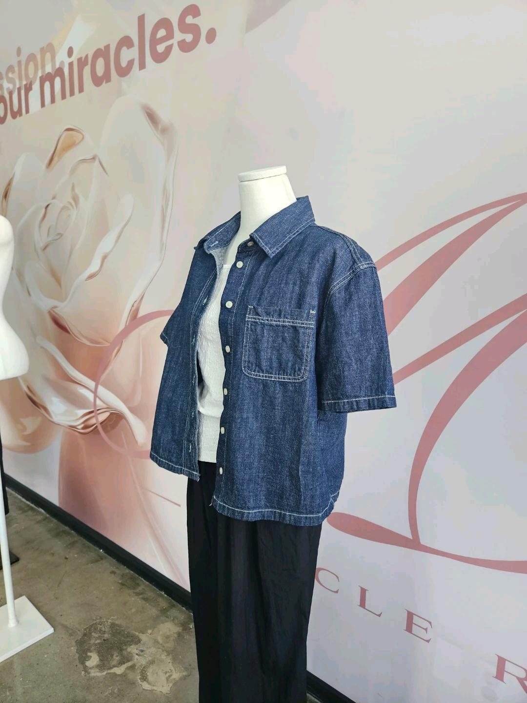 미쏘  진청 데님 반팔 셔츠 3