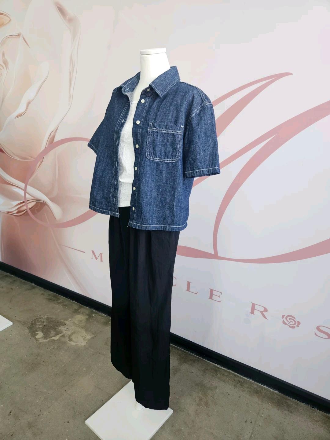 미쏘  진청 데님 반팔 셔츠 10