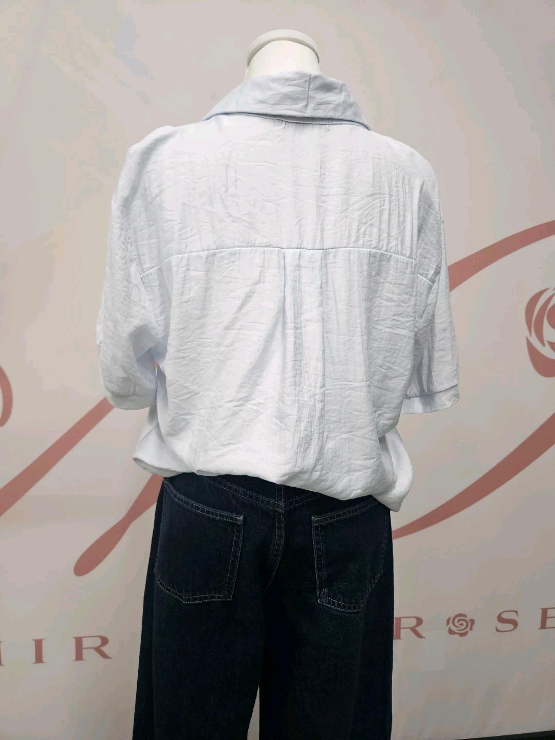 LeShop 하늘색 레이스 포인트 셔츠 3