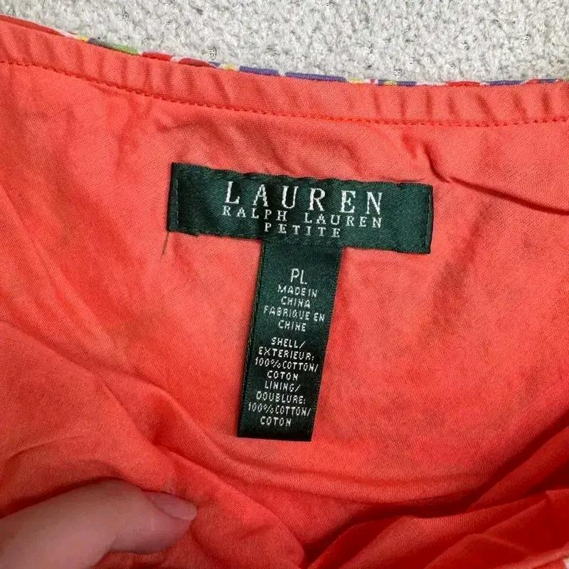 LAUREN RALPH LAUREN 레드 페이즐리 주름 스커트 5