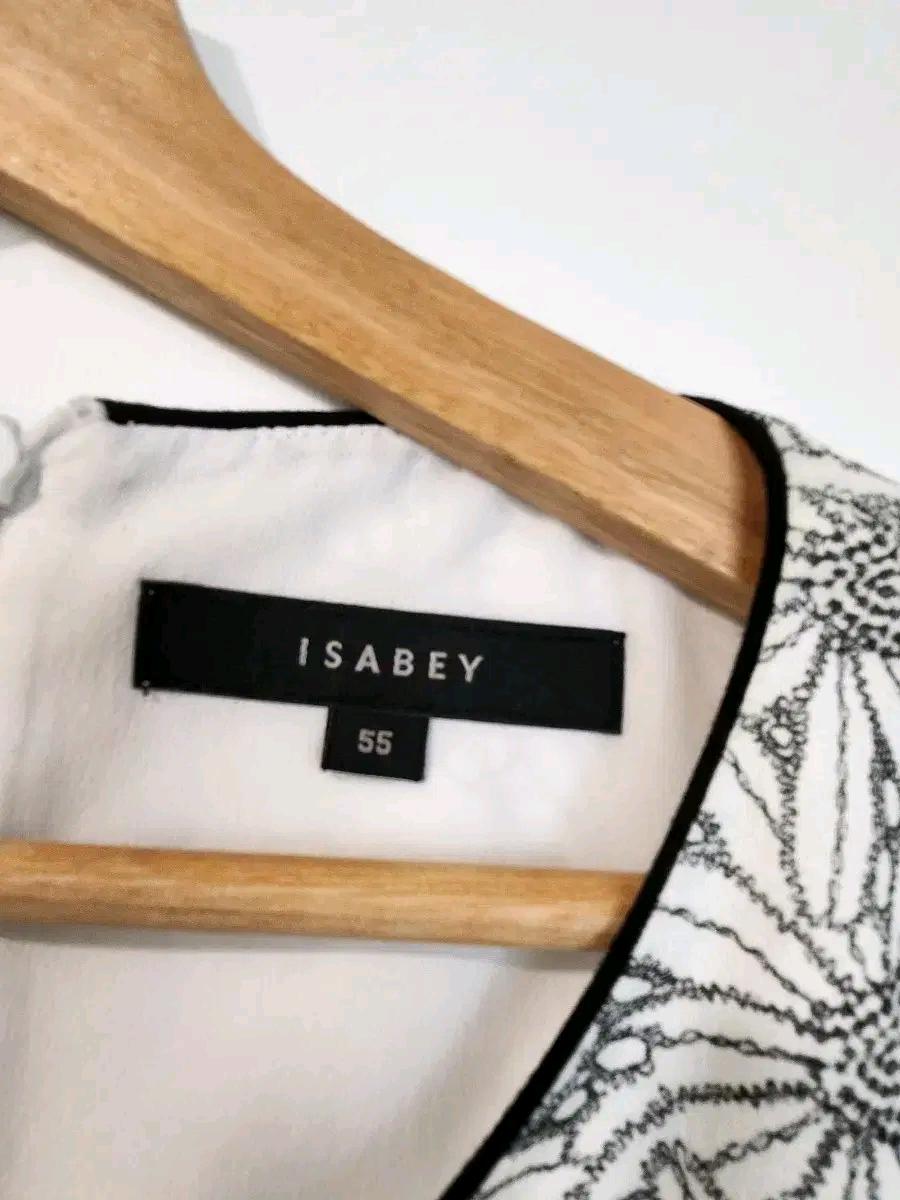 ISABEY 플라워 패턴 반팔 원피스 블랙/아이보리 55사이즈 4