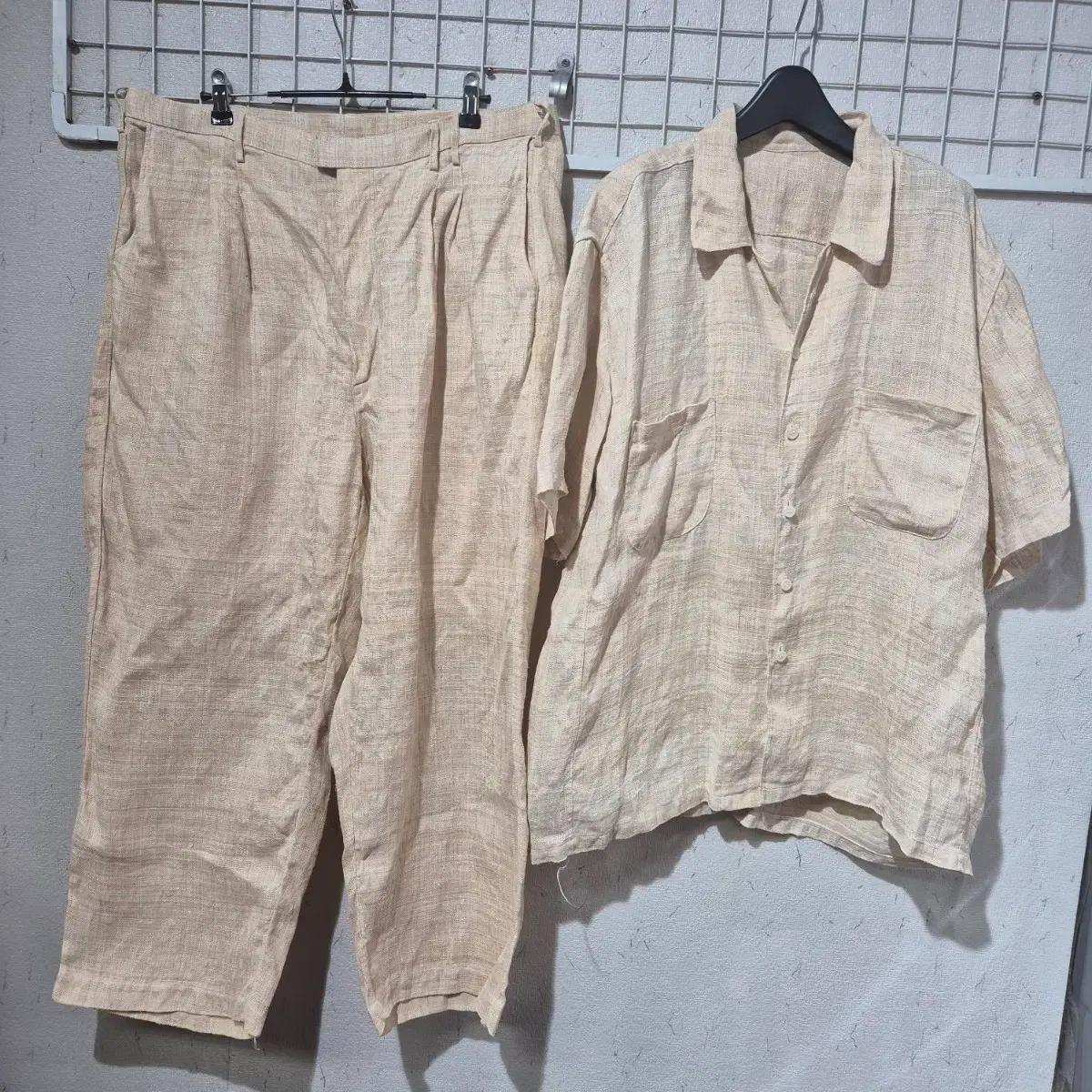 남자 삼베옷 반팔 생지 1벌 세트 2