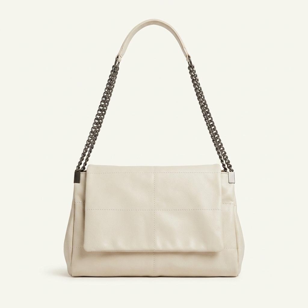ZARA 락플랩 숄더백 크림