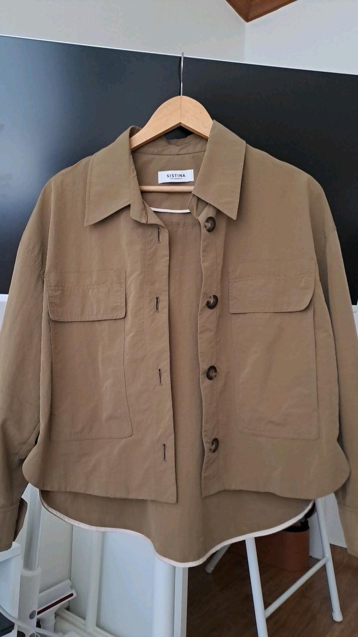 시스티나 포켓 크롭 셔츠 재킷 카키 2