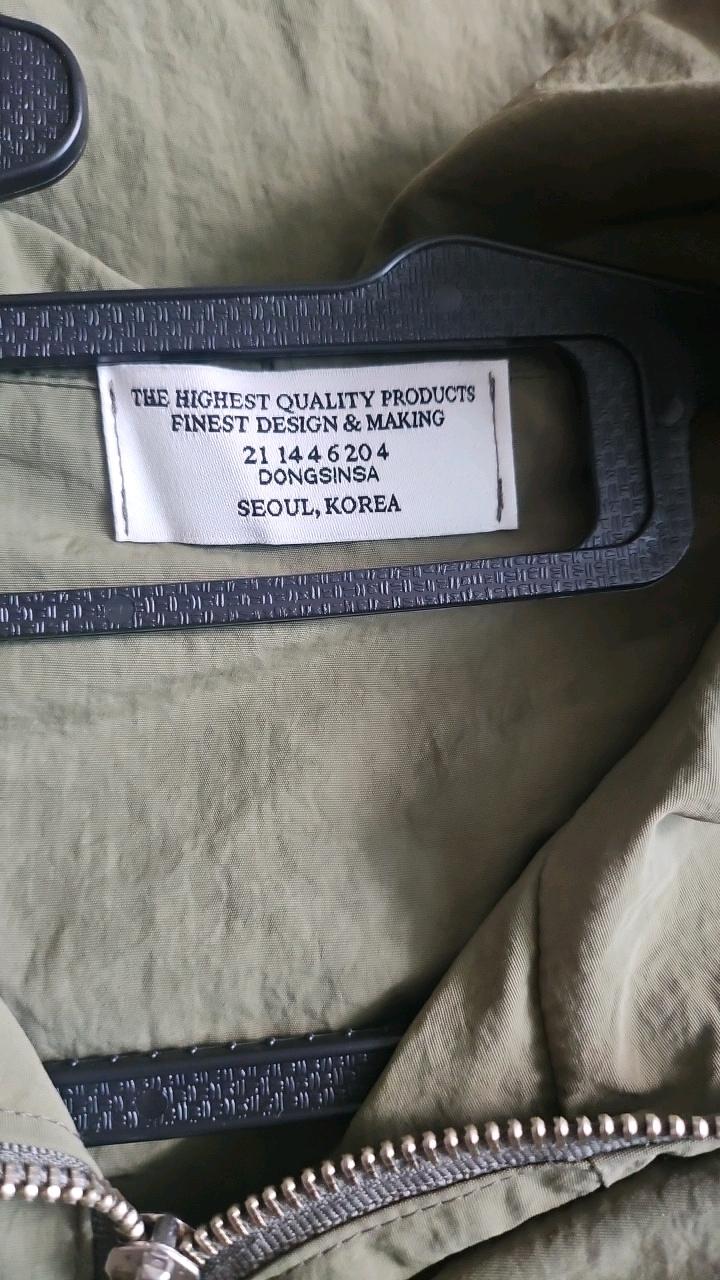 동신사 워셔블 바스락 후드 바람막이 재킷 카키 3
