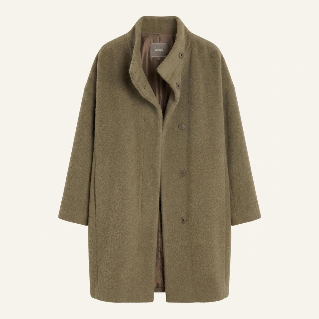 BCBG 모헤어 울 혼방 루즈핏 싱글 코트 1