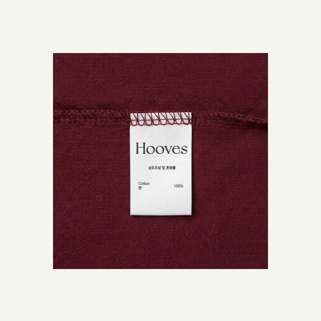 Hooves 그래픽 면 반팔 티셔츠 와인 1