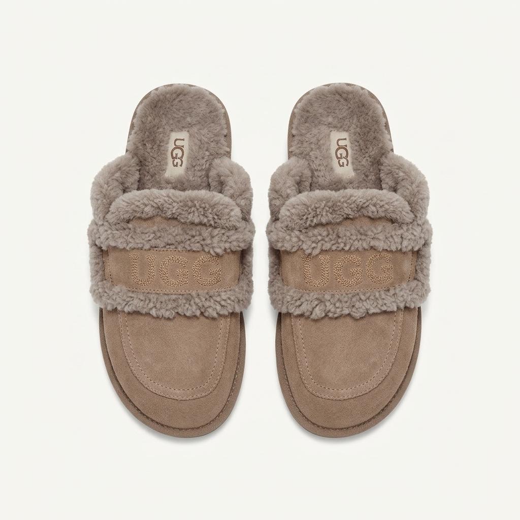 UGG D&K 시어링 퍼 슬리퍼 베이지 1