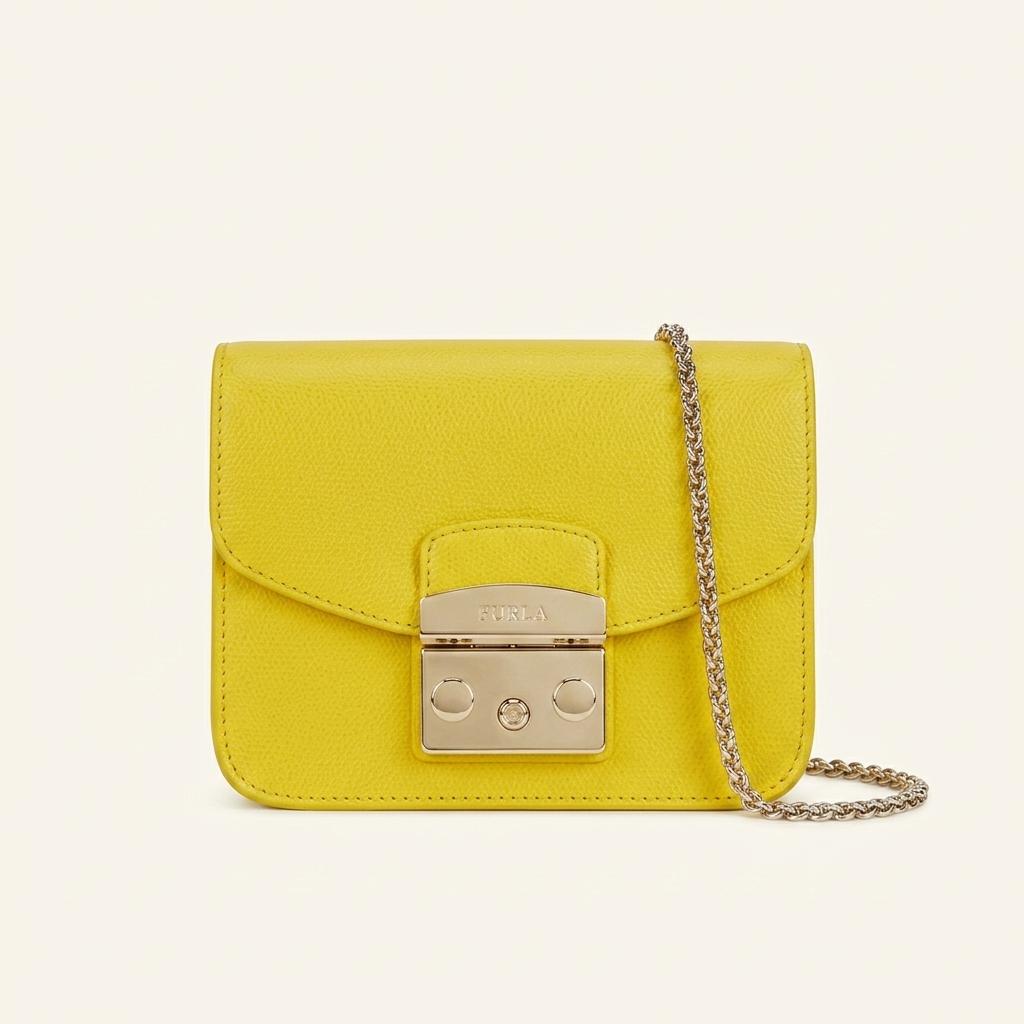 [FURLA] 훌라 메트로폴리스 미니 체인 크로스백 옐로우 1