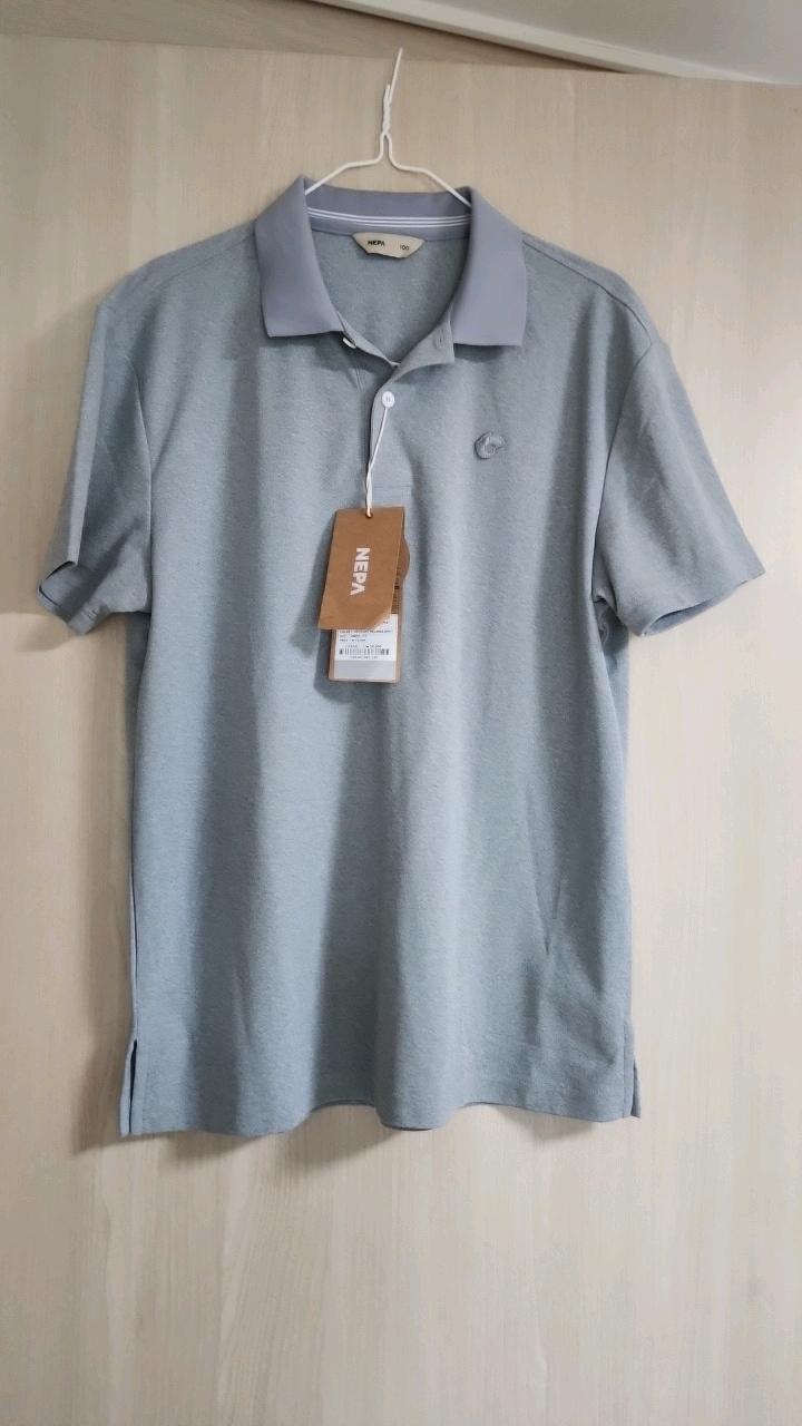 네파 남성 반팔 카라 티셔츠 멜란지 그레이 3