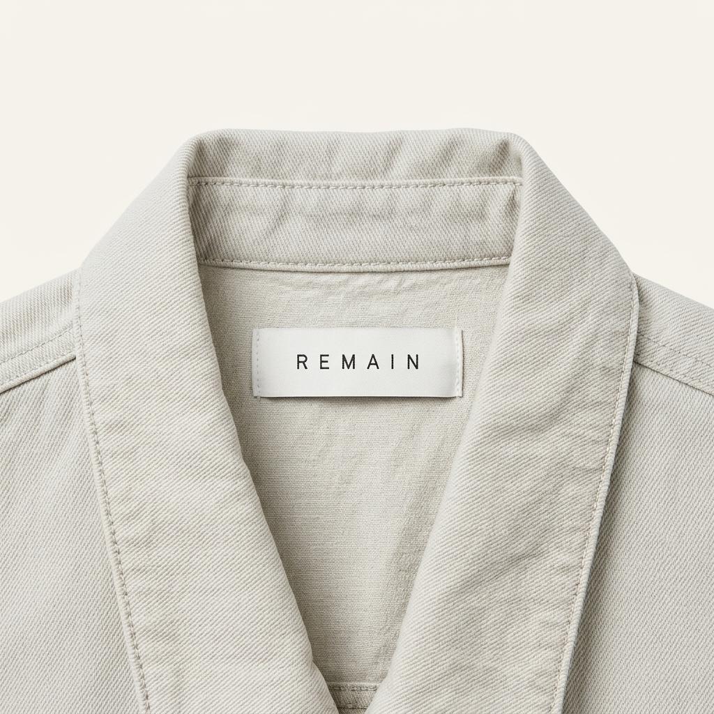 REMAIN 베이지 반팔 데님 셔츠 1