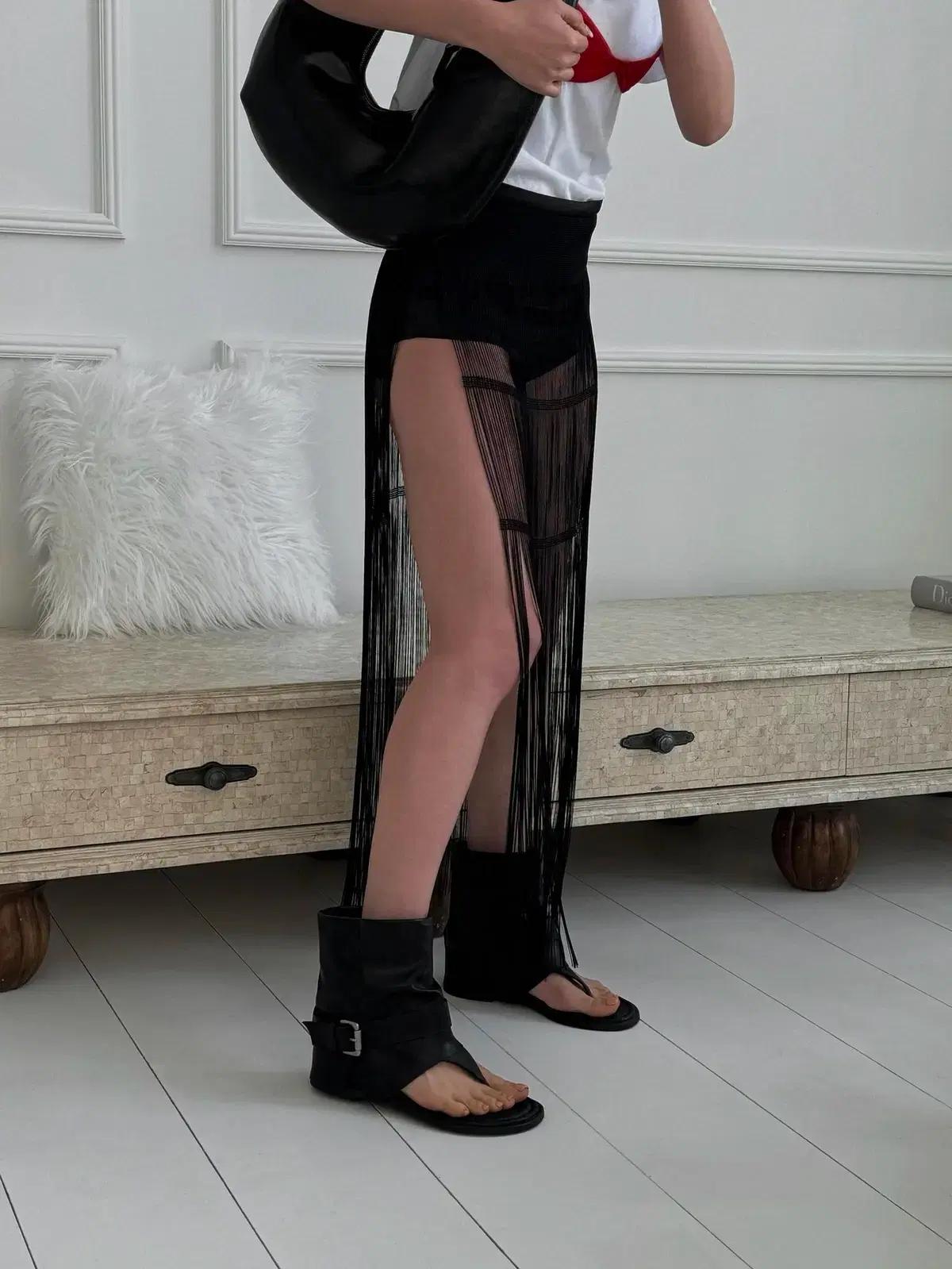 @357 Y쪼리 1.5cm 폴드오버 쪼리샌들 245 블랙-새상품 7