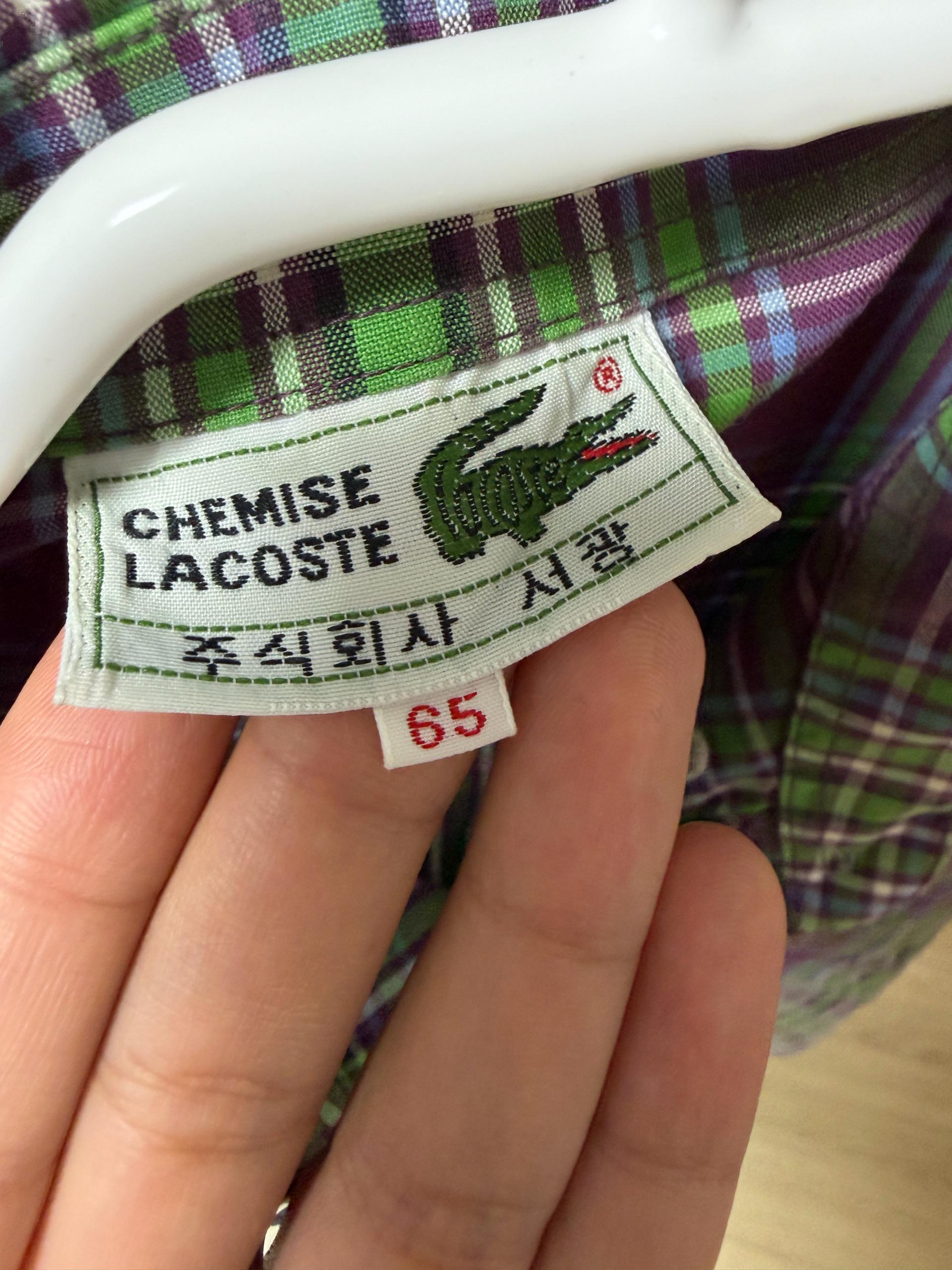 라코스테 빈티지 체크 반팔 셔츠 퍼플 그린 5