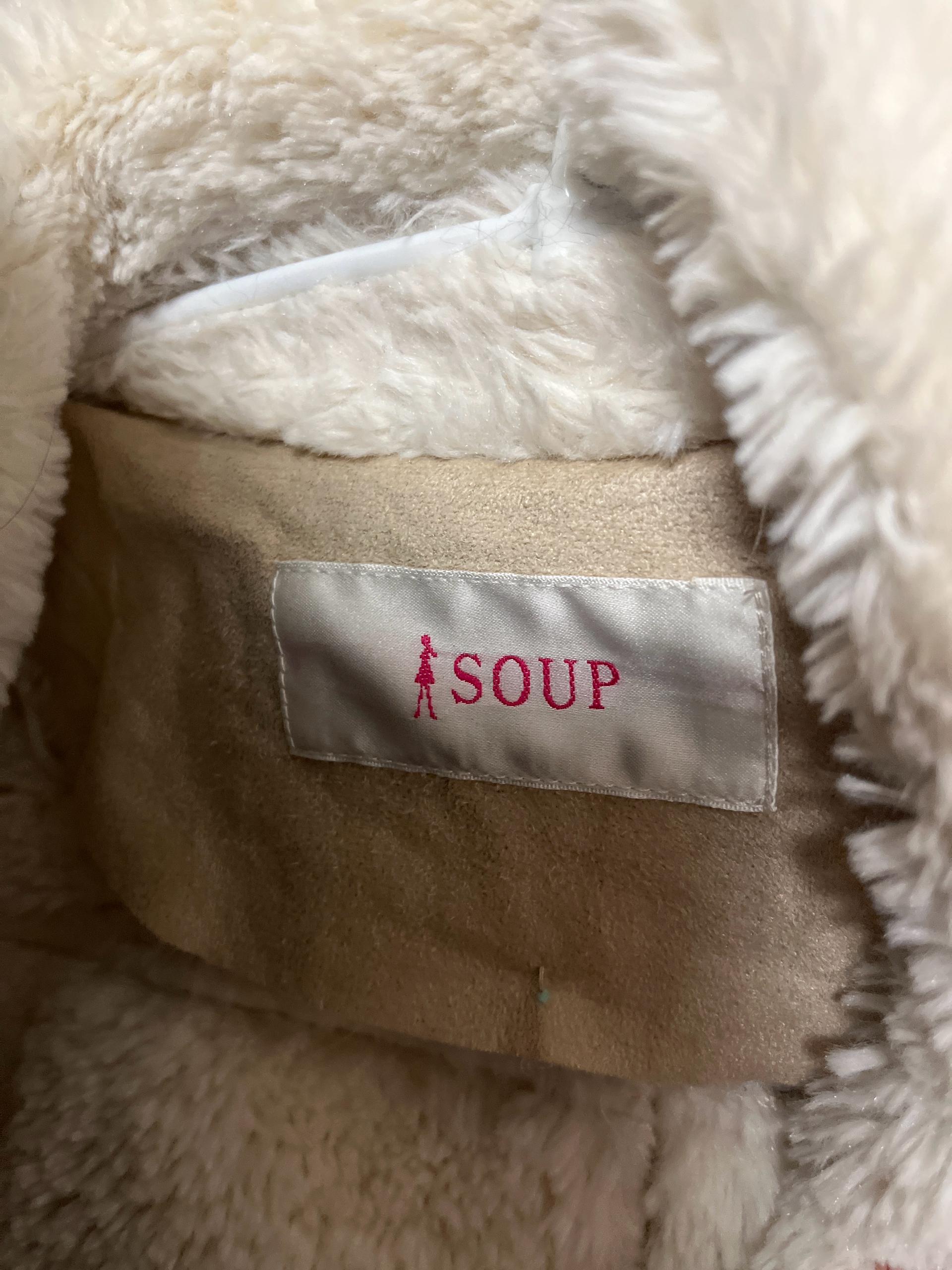 SOUP 숲 베이지 무스탕 라이더 재킷 4