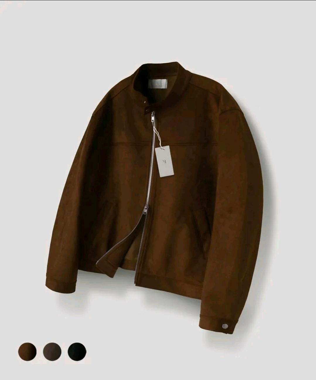 비건 스웨이드 바이커 자켓 _ Brown 3