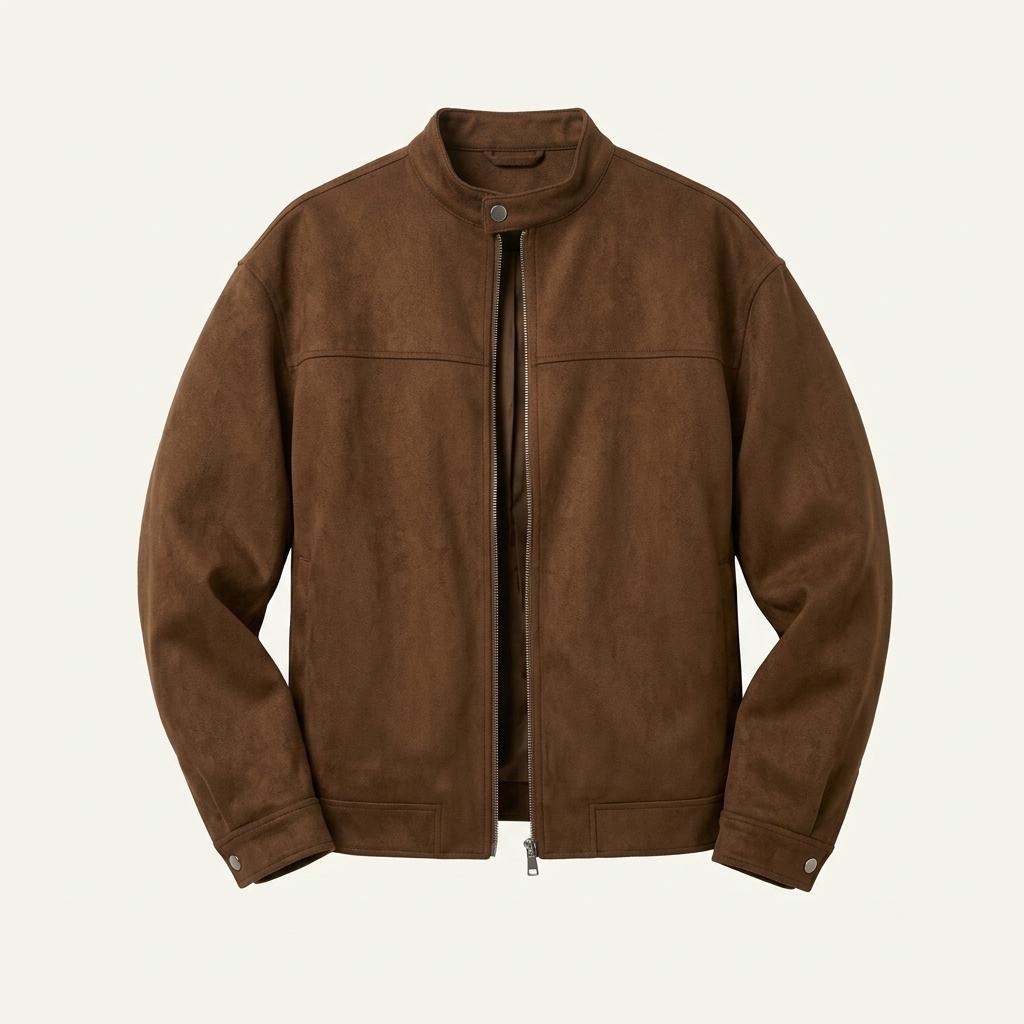 비건 스웨이드 바이커 자켓 _ Brown 1