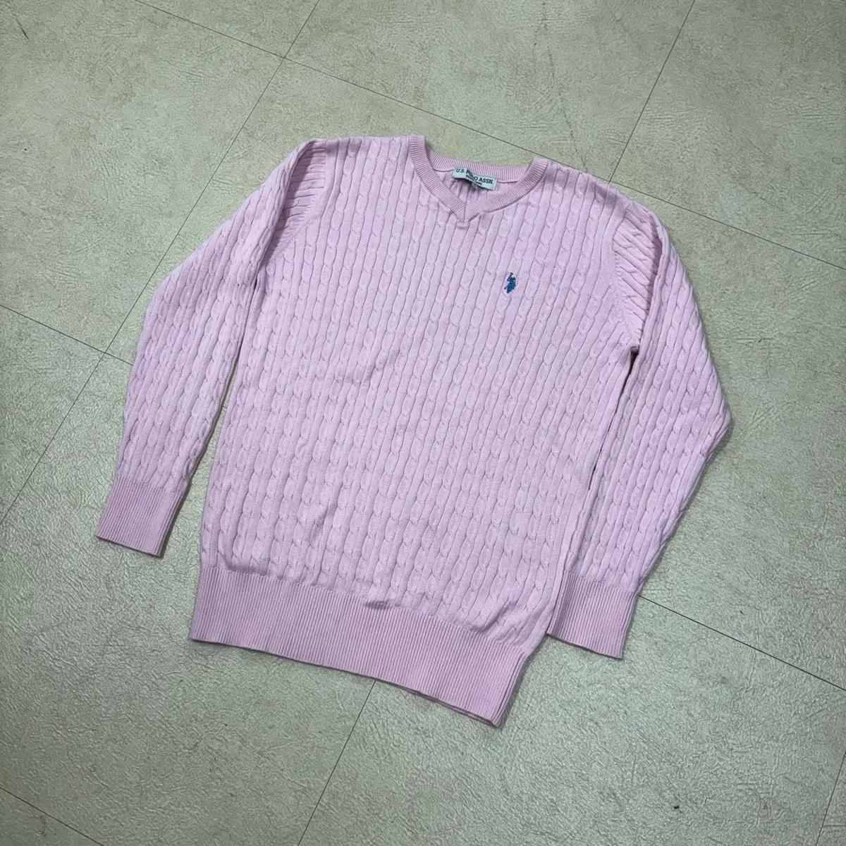 US POLO ASSN 케이블 니트 핑크 2