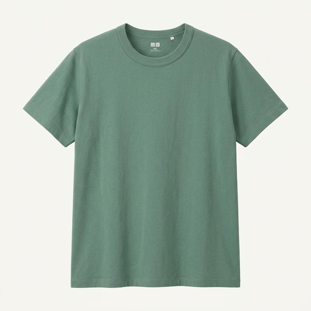 유니클로 U 크루넥 반팔 티셔츠 그린 3XL