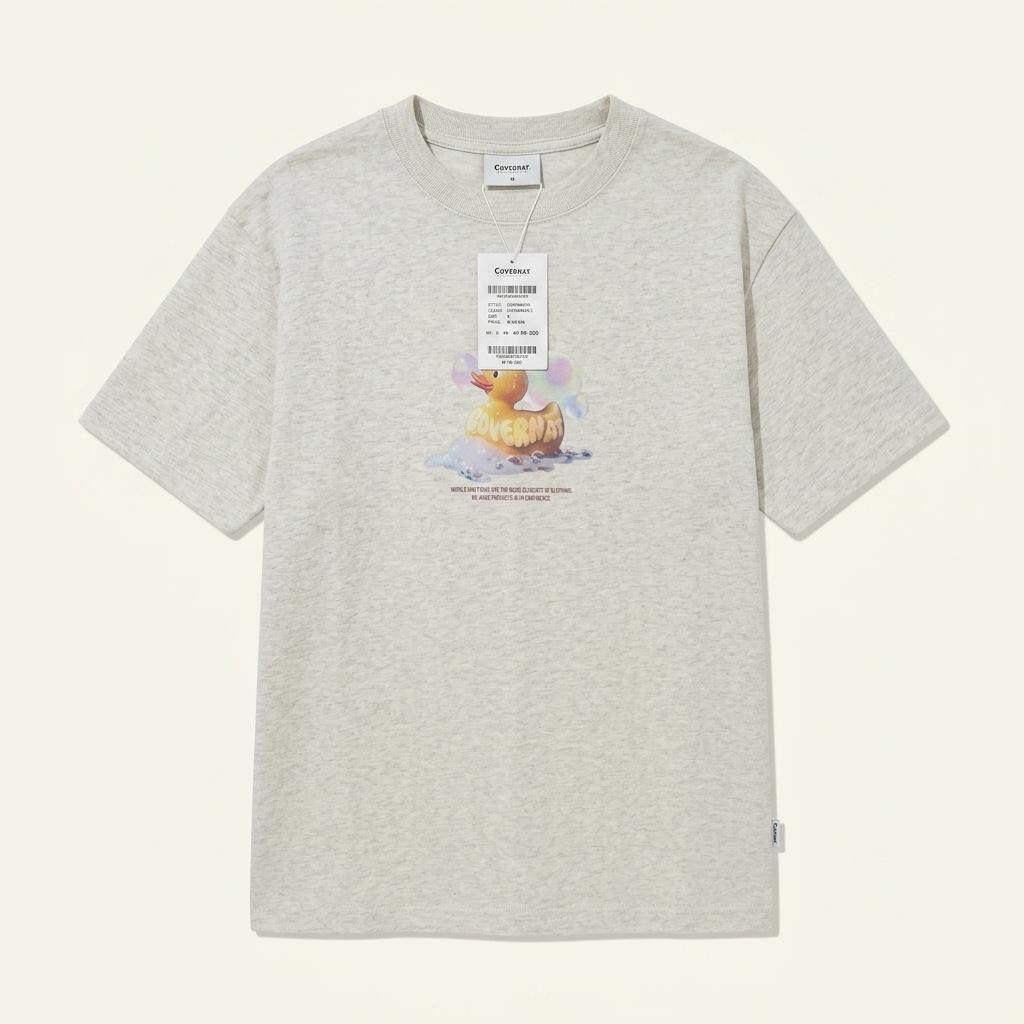 [새상품 마지막 할인]커버낫 COVERNAT 버블 러버덕 그래픽 티셔츠 Oatmeal 1