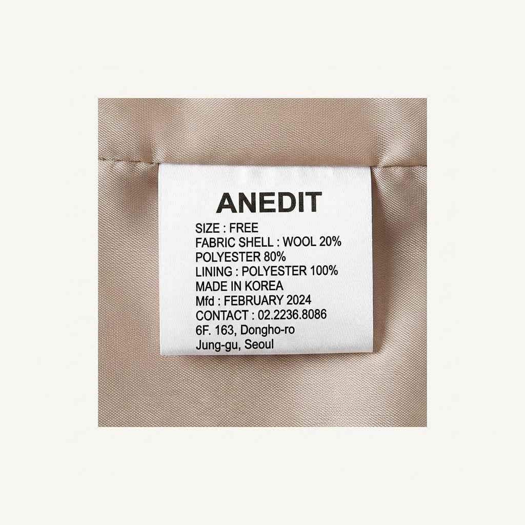 언에디트 ANEDIT 울 혼방 노카라 트위드 재킷 베이지 1