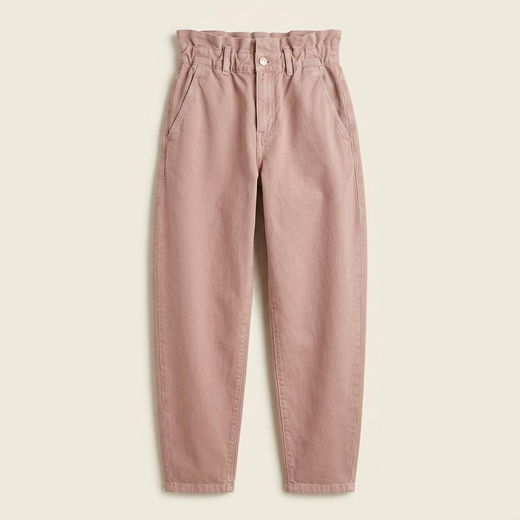 [ZARA] 자라 페이퍼백 배기 핏 팬츠 핑크 1
