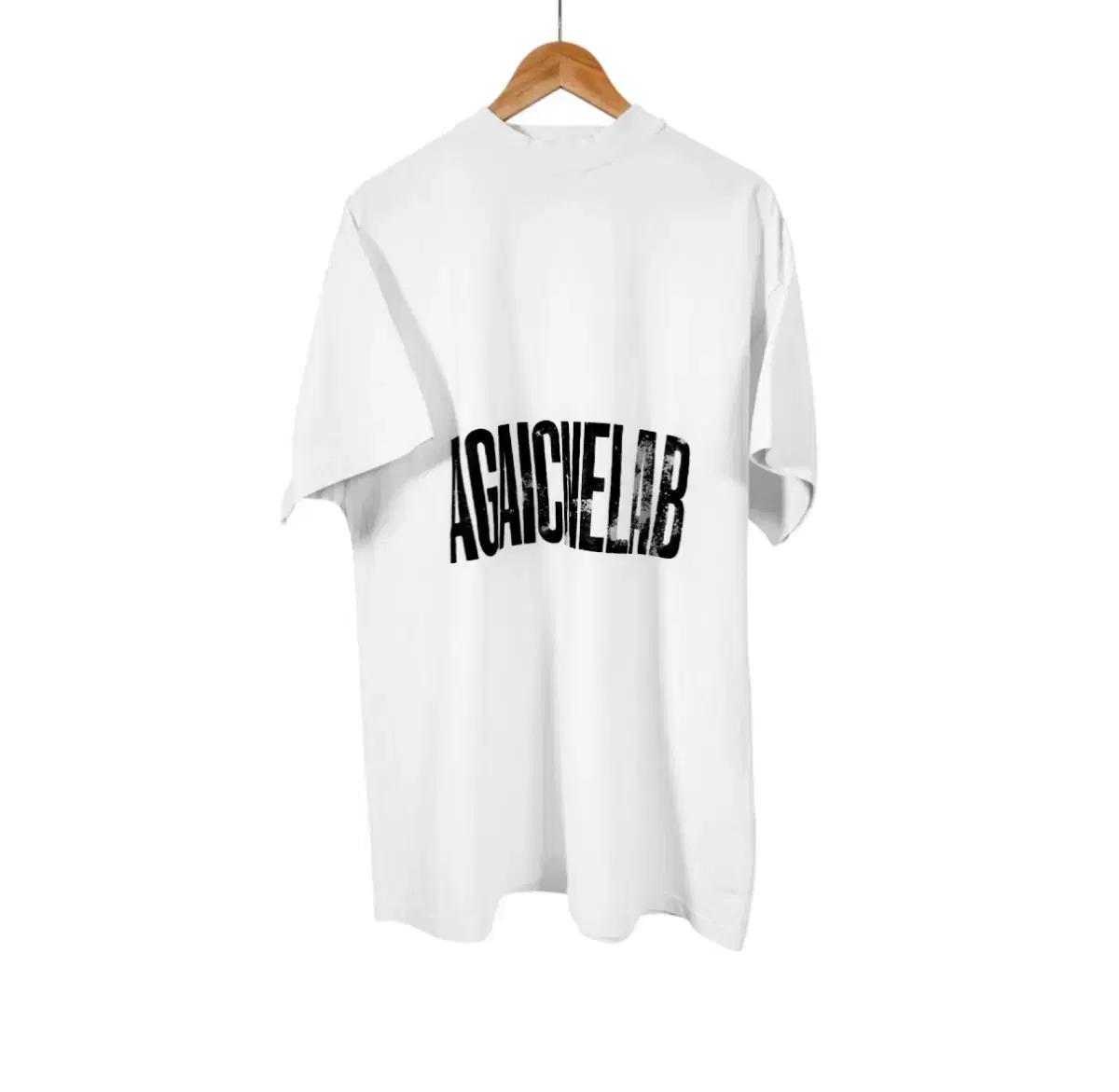 [2] 발렌시아가 AGAICNELAB 로고 라지핏 반팔 티셔츠 화이트 2