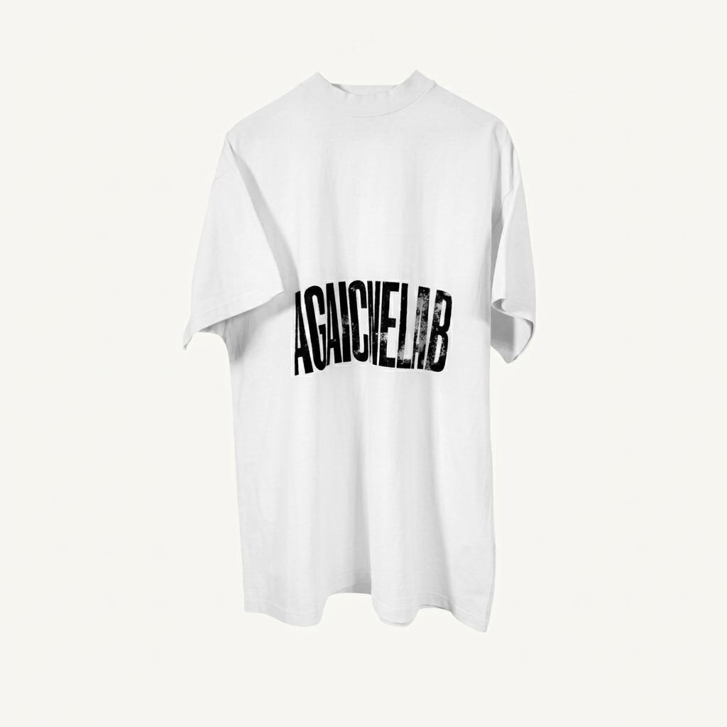 [2] 발렌시아가 AGAICNELAB 로고 라지핏 반팔 티셔츠 화이트 1