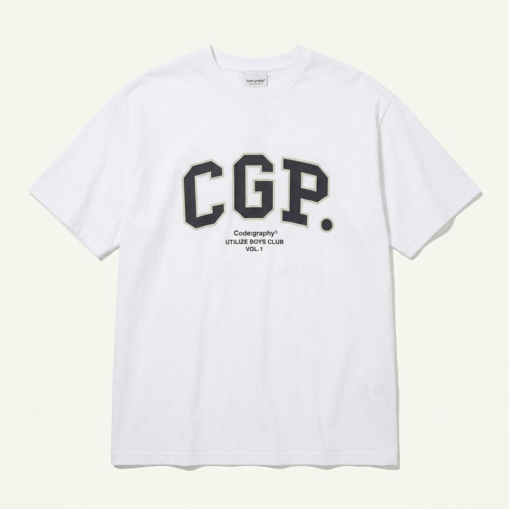 코드그라피 CGP 로고 프린팅 반팔 티셔츠 화이트