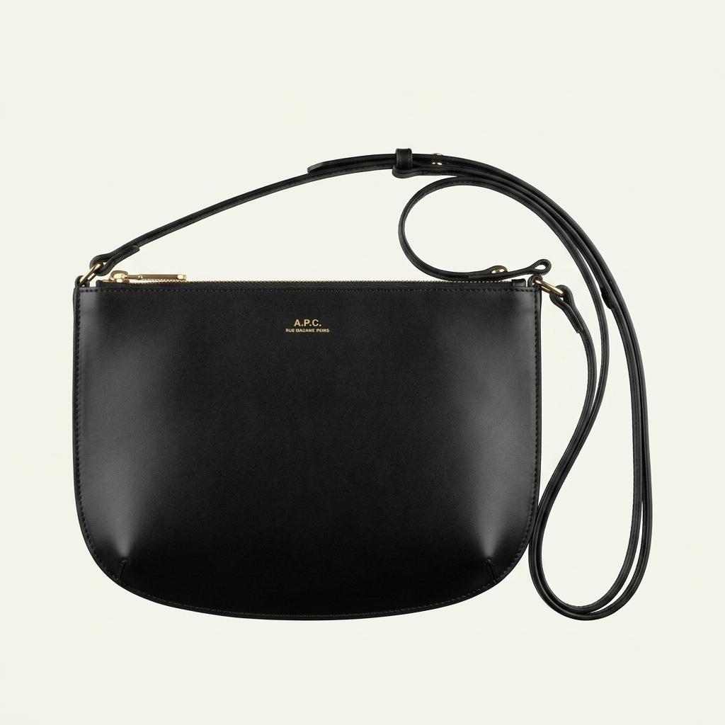 아페쎄 A.P.C. 미니멀 레더 크로스백 블랙