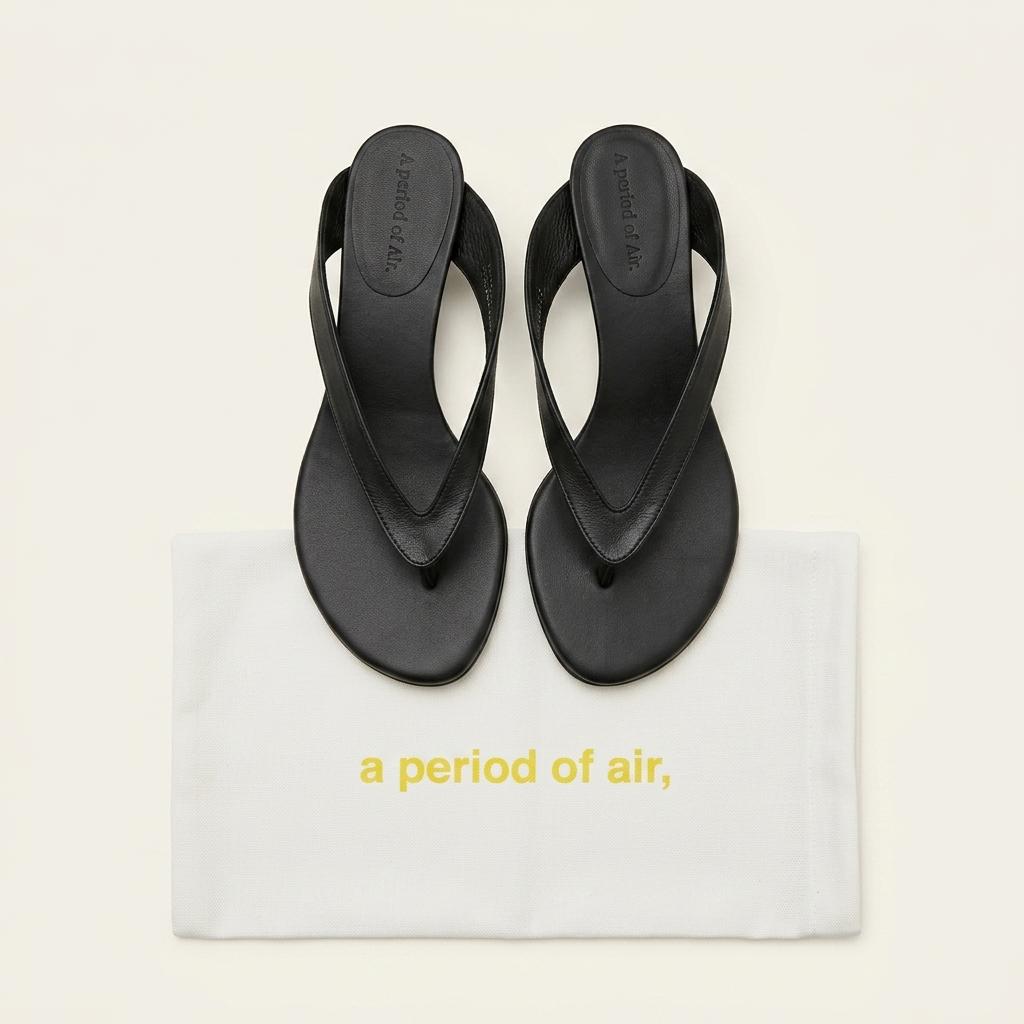 아포아 A Period of Air 드레이프 웨지 샌들 블랙 1