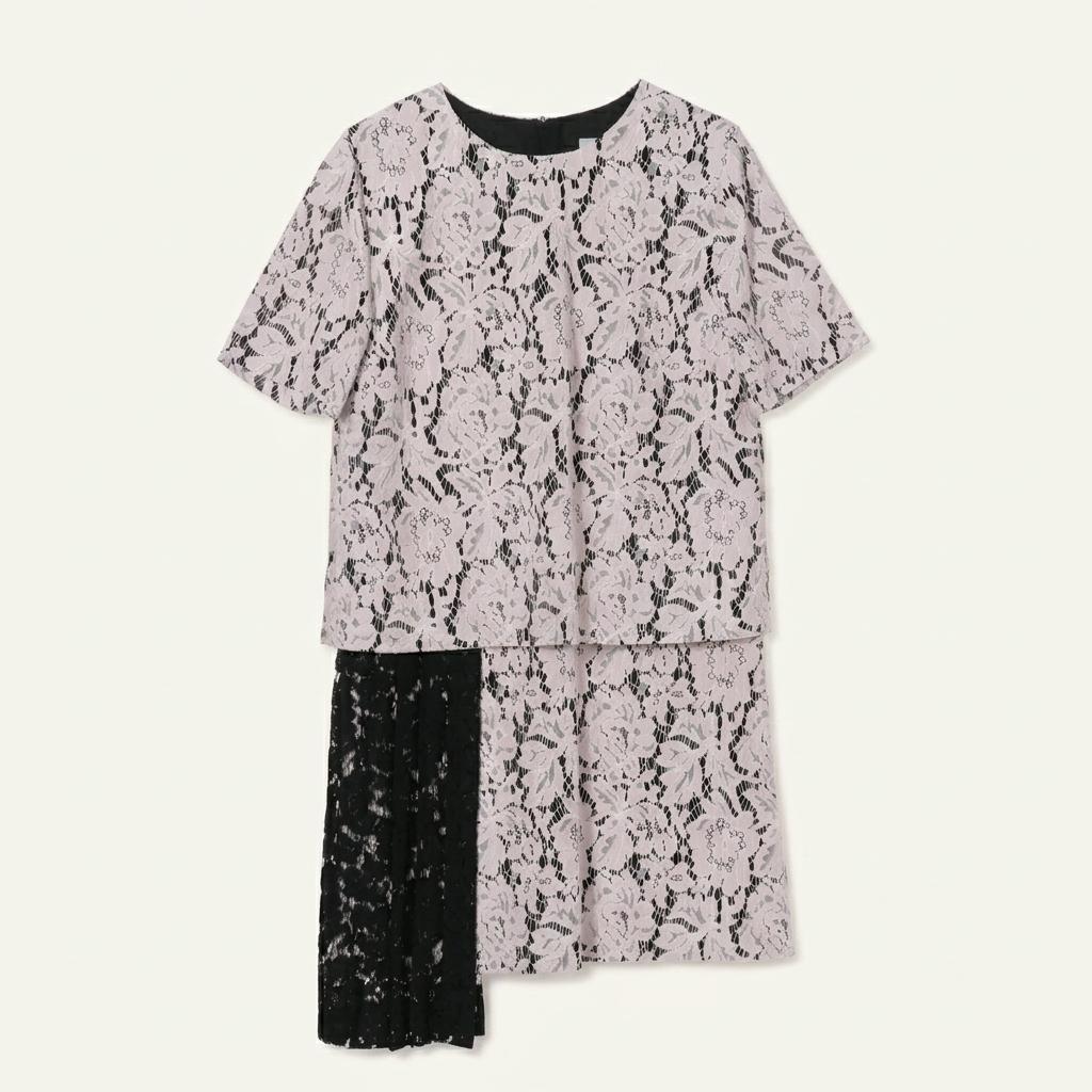 MSGM 플라워 레이스 반팔 원피스 핑크 1