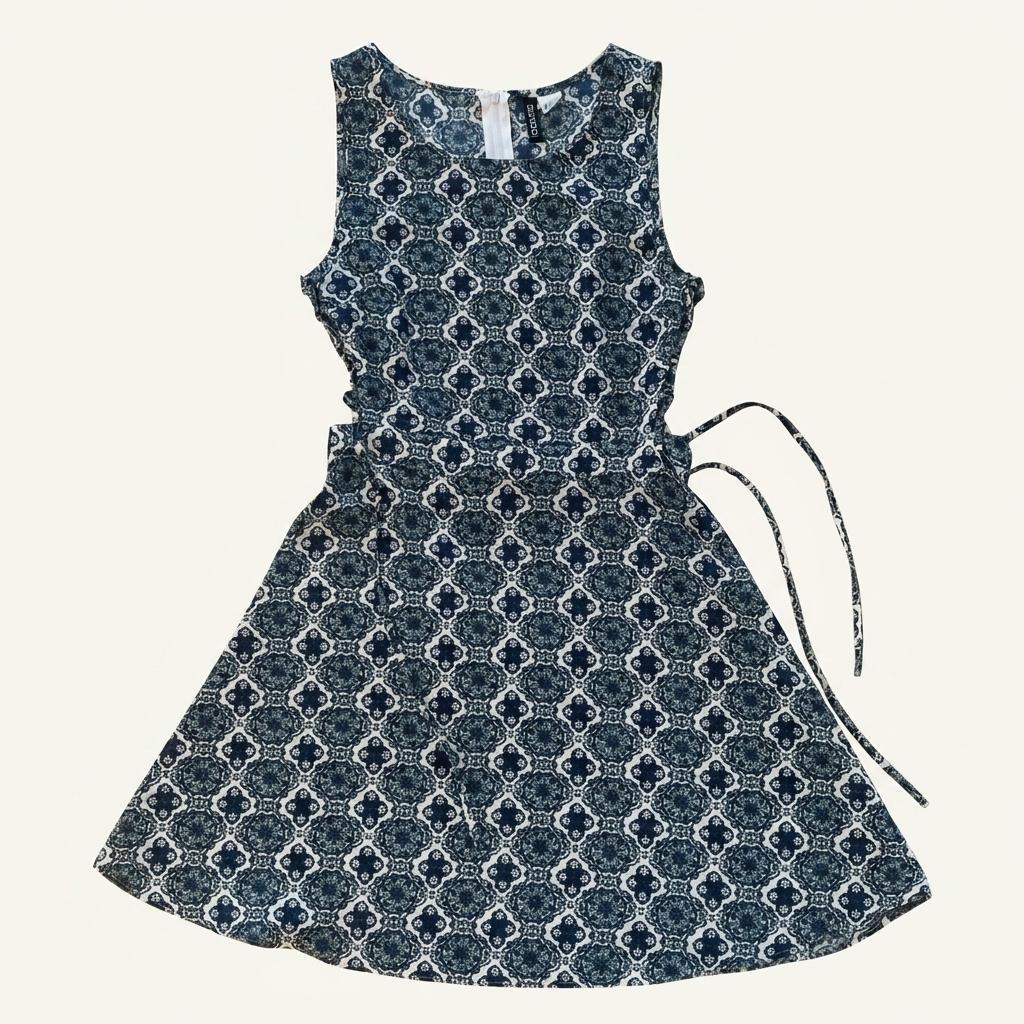 H&M 디바이디드 에스닉 패턴 미니 원피스