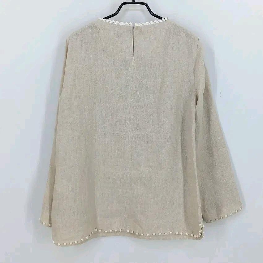 제이크루 여성 춘하 9부소매 린넨 블라우스 베이지 (HU43835) 3