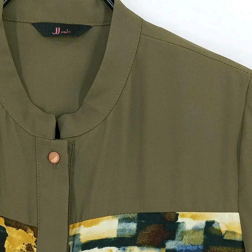 지고트 여성 춘하 소매롤업 블라우스 카키85 (HU43873) 5